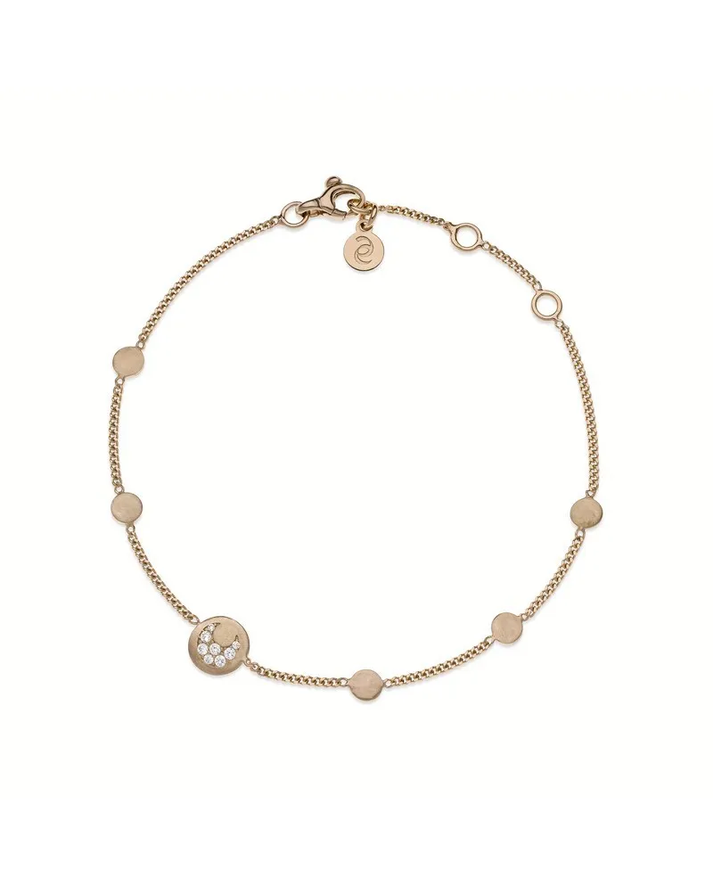 Eclat Bracelet in Icegold Silver with Moon Pendant