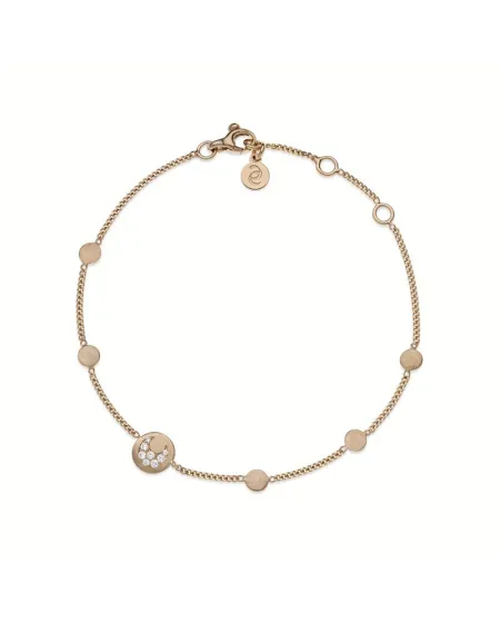 Eclat Bracelet in Icegold Silver with Moon Pendant