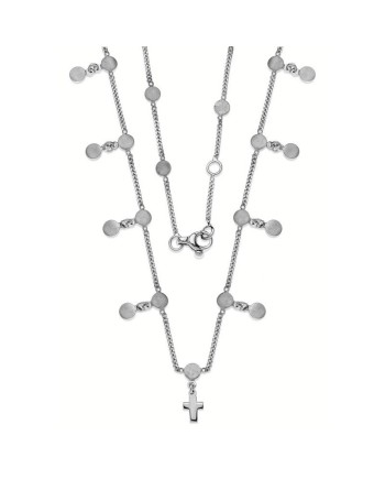 Eclat Silver Necklace with Pendants and Cross Pendant