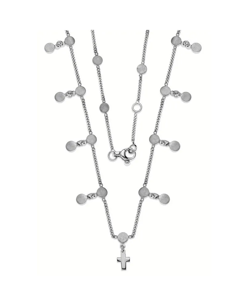 Collier Éclat en argent avec pendentifs et pendentif croix