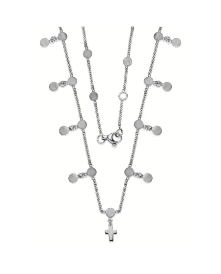 Collier Éclat en argent avec pendentifs et pendentif croix