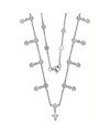 Eclat Silver Necklace with Pendants and Cross Pendant