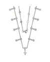 Eclat Silver Necklace with Pendants and Cross Pendant
