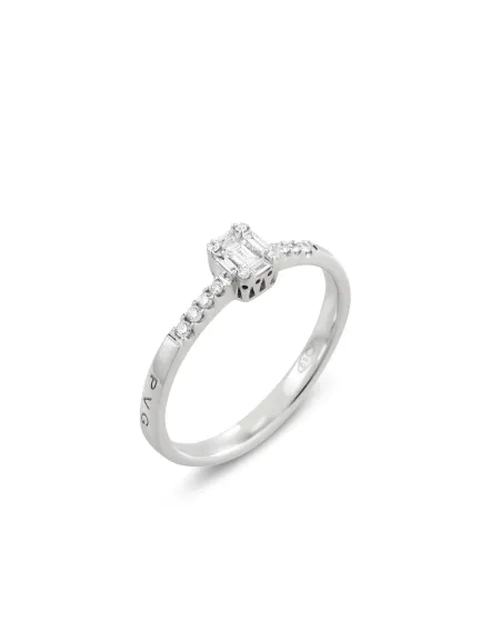 Anello Ponte Vecchio in Oro Bianco con Diamanti - collezione Benvenuto