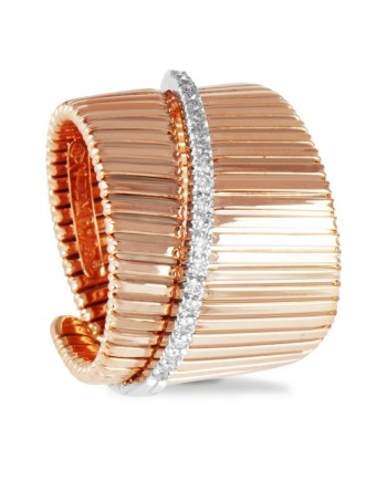 Bague Kuore Wide K en or rose avec diamants