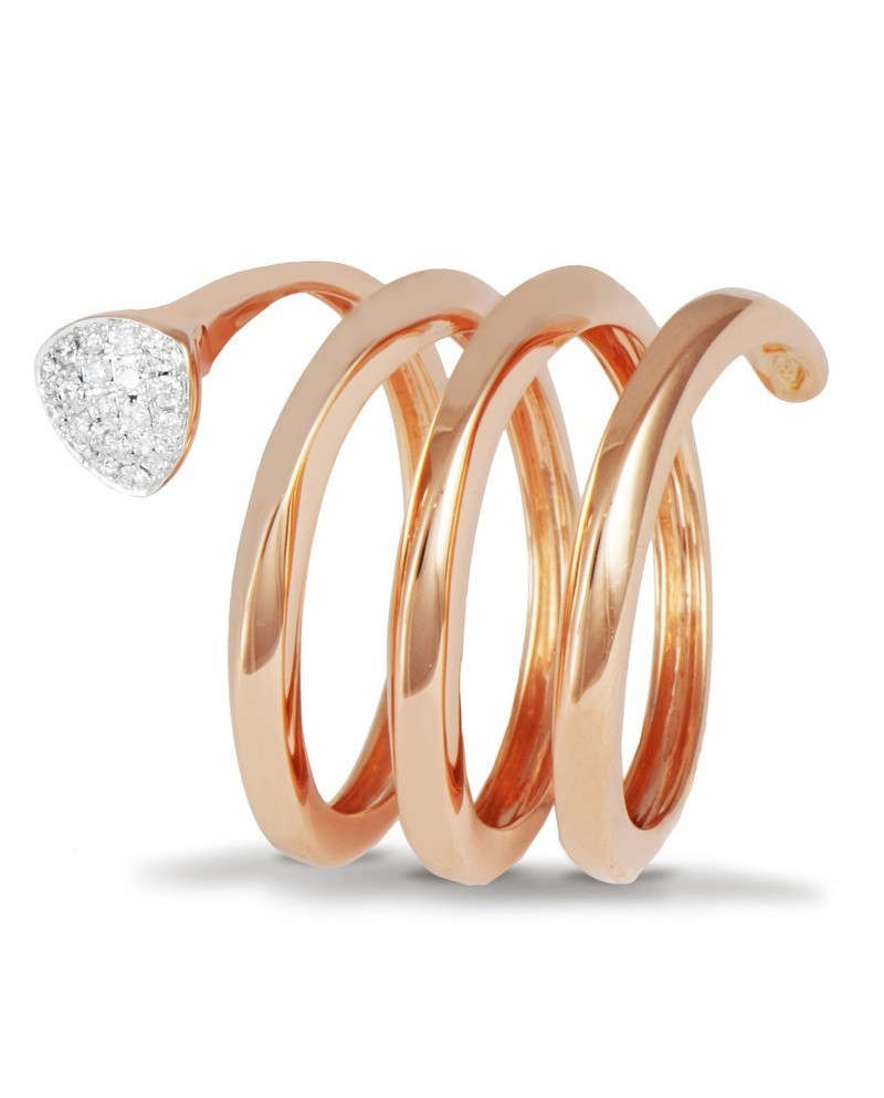 K by Kuore Première Ring in Rose Gold with White Diamond Pavé