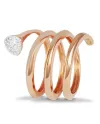 Bague K by Kuore Première en or rose avec pavé de diamants blancs