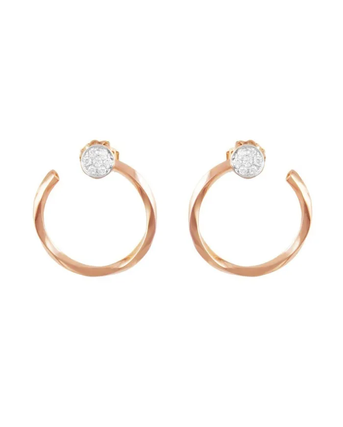 Boucles d'oreilles K by Kuore Première en or rose avec diamants blancs