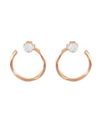 Orecchini K di Kuore Première in Oro Rosa con Diamanti Bianchi