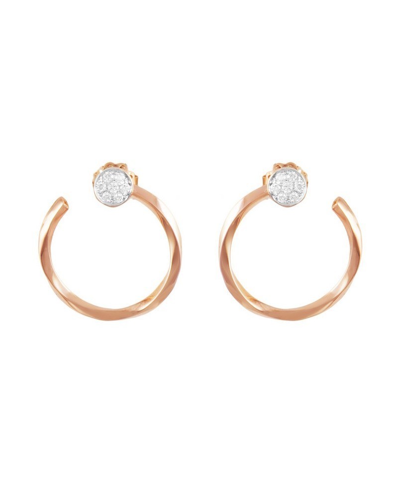 K by Kuore Première Rose Gold Earrings with White Diamonds