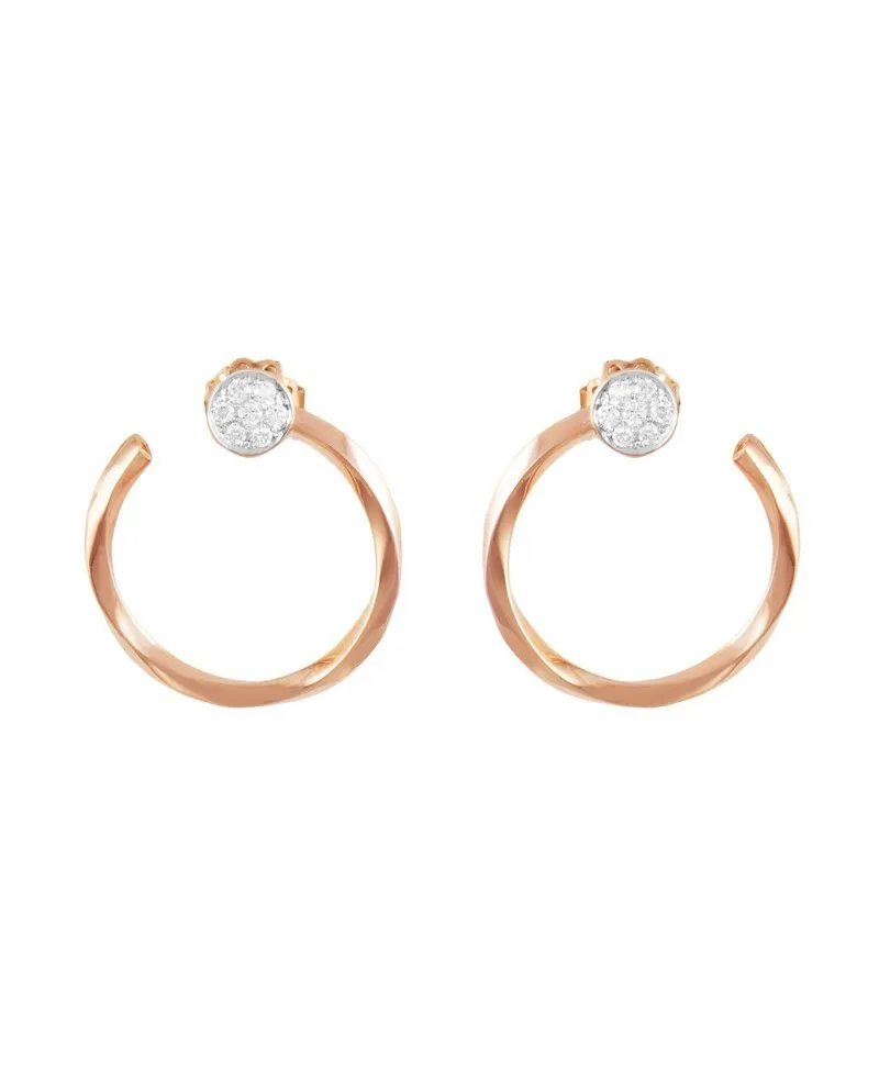 K by Kuore Première Rose Gold Earrings with White Diamonds