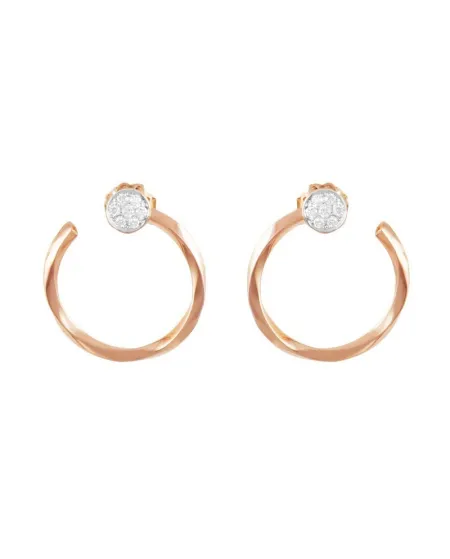 K by Kuore Première Rose Gold Earrings with White Diamonds