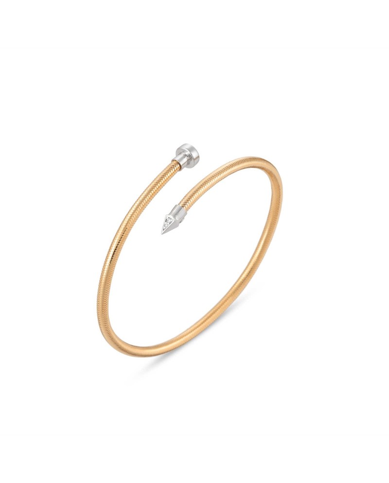 Ponte Vecchio yellow gold and diamond bangle - Nobile collection
