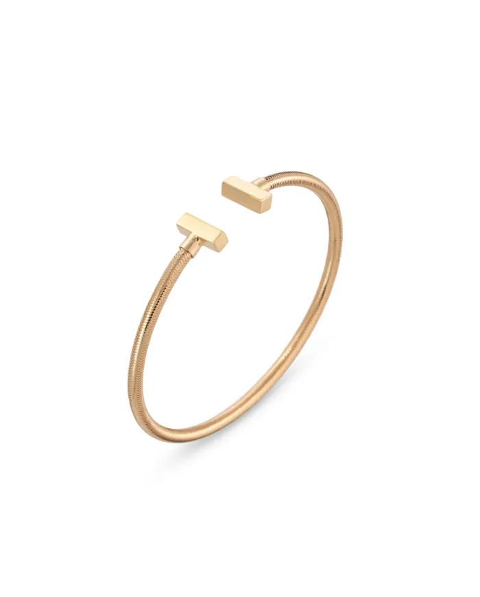 Bracelet rigide Ponte Vecchio en or jaune et blanc - Collection Nobile