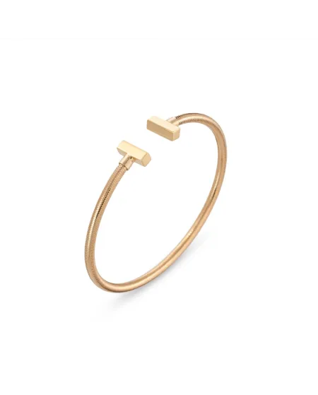 Bracelet rigide Ponte Vecchio en or jaune et blanc - Collection Nobile