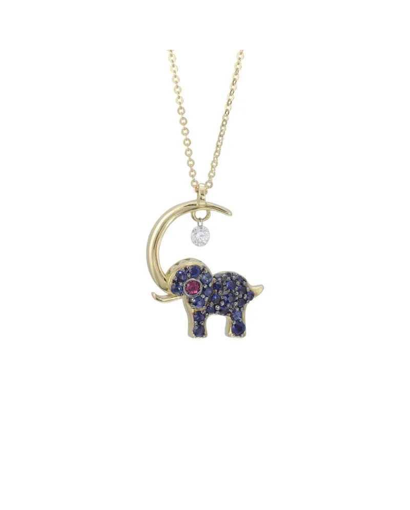 Collier Ponte Vecchio in oro giallo Rubini, Diamanti e Tzavorite - collezione Vega