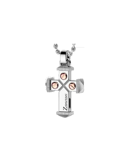 Zancan Collana Insignia con ciondolo a Croce in argento e oro EXB442