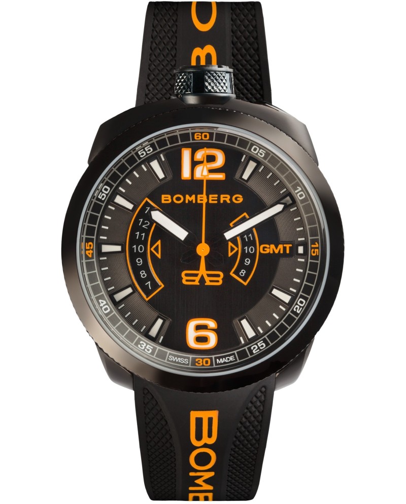 Bomberg Bolt-68 GTM Orange men's wristwatch BS45GMTPBA026.3